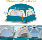 UNP Tents 6 Person Waterproof Windproof Easy Setup,Double Layer Family Camping Tent with 1 Mesh Door & 5 Large Mesh Windows -10'X9'X78in(H)