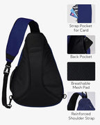 WATERFLY Sling Bag Crossbody Backpack: Over Shoulder Daypack Casual Cross Chest Side Pack (Large, Blue)