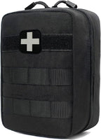 First Aid Kit EMT Medical IFAK Pouch, Molle Tactical Med Emergency Trauma Bag for Camping Home Car Hiking Hunting (Black)