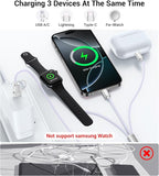 Temdan for Travel Vacation Essentials,3 in 2 USB C Cable for Apple Watch Charger/iPhone 17 Charger/Lightning,Multi Charging Cable Cord,Camping Essentials,Designed for iWatch &iPhone 16-12-4FT Purple