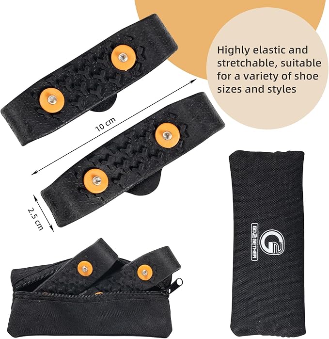 Ice Snow Grips for Boots Shoes, Anti-Slip Rubber Traction Cleats for Walking on Snow and Ice, Easy to use for Hiking, Walking, Climbing, Jogging(S/M/L Size)