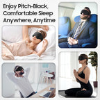 Sleep Mask - Total Blackout 3D Sleeping Mask, Super Lightweight & Silky Soft Eye Mask for Sleeping, Fully Adjustable Fit for Home, Office, Traveling, Meditation, Yoga, Black