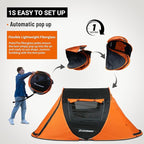 EchoSmile Instant Pop Up Camping Tent, 2/4/6 Person, Easy Setup Tent, Water Resistant Dome, Portable with Carry Bag