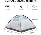 Screened Camping Tent, 4/6 Person Waterproof, Haven Tent, Backpack Double Layer Camping Tents with Canopy, Easy Setup and Portable Shelter for Outdoor, Picnic, Camping, Family Gathering.