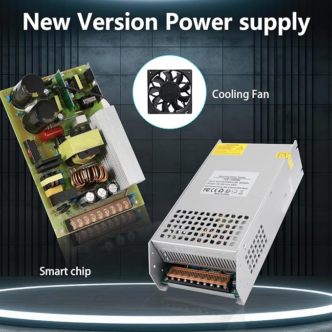 DC 36V 33.3A 1200W Power Supply, 110V AC to DC 36V Converter 1200w Switch Power Supply Transformer for Winch, Car Jack, LCD Monitor, CCTV, Car Stereo and More