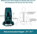 N NEVO RHINO Internal Frame Hiking Backpack 50/60/65/70/80L, Mountain Climbing Camping Backpack Daypack Waterproof Rain Cover