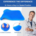 20" Gel Seat Cushion for Long Sitting(Jumbo&Thick) – Office Chair Cushion – Wheelchair Cushions for Pressure Sores – Non-Slip Desk Chair Car Seat Cushion Driving – Sciatica & Back Pain Relief