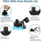 Volhoply 40 oz Insulated Water Bottles Paracord Handle, Stainless Steel Sports Bottle with Spout Lid,Vacuum Metal Travel Water Cups with Wide Mouth,Reusable Water jug for Hiking(Green Blue,1 Set)