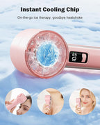 AMACOOL Handheld Fan with Ice Cooler, Mini Portable Fan Rechargeable, 18Hrs Cooling, 0-100 Adjustable Speed, Small Yet Powerful, Personal Hand Fans for Travel, Beach, Outdoor, Makeup, Gifts for Women