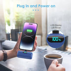 [2 Pack] Small Portable Charger for iPhone,Upgraded 5000mAh PD Fast Charging Power Bank, LCD Display Cute Mini Battery Pack Compatible with iPhone 14/14 Pro Max/13/13 Pro/12 Pro/11/XR/X/8,Blue+Purple