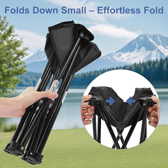 Folding Camping Stool for Adults, Small Portable Camp Stool Lightweight, Mini Chair Folding Fishing Chair Portable Foot Stool & Camping Seat for Outdoor Travel