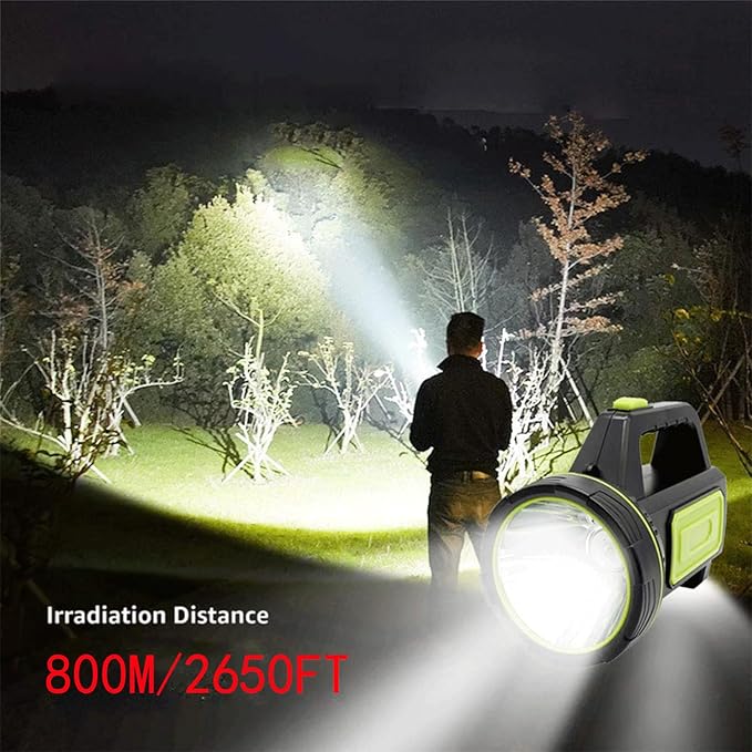 LED Searchlights Handheld Lantern, 13000LM 2 Modes USB Rechargeable LED Flashlights, High Power Outdoors Camping Hunting Lamp, Portable Spotlight Work Light for Indoor Outdoor Emergency