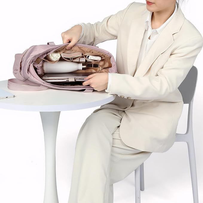 NISHEL Travel Puffy Tote Bag For Women, Ultra-Lightweight Large Tote Purse For Office Day And a Short Weekend Getaway