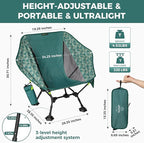 ATEPA UFO3.0 Backpacking Camping Chair, Ultralight Extra Wide Comfortable Folding Chairs 330lbs Heavy Duty Portable Hexagon Ergonomic Height Adjustable Seat with Anti-Sinking Feet for Hiking Outdoor