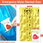Emergency Blankets Mylar Thermal Blanket (10 Pack-Gold&Silver) 84"x52" Space Blankets Survival for First Aid,Camping,Car Emergency Kit,Outdoor Camping,Hiking,First Aid,Marathon