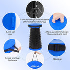 2 Pack Portable Telescoping Stools Collapsible Stool with Cushion,Retractable Foldingstool Max Load Capacity 400lbs, Portable Collapsible Stools for Camping Hiking Outdoor BBQ Black-Blue