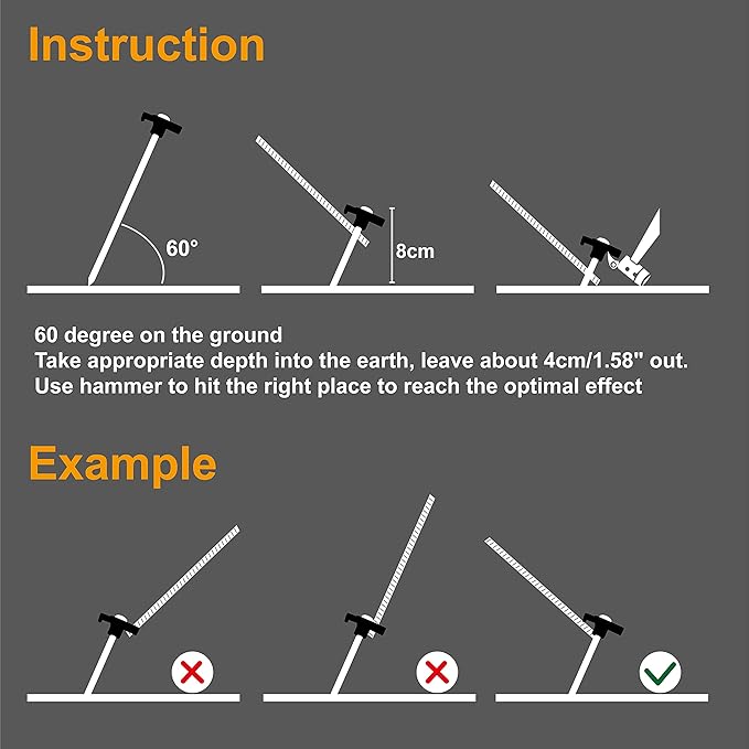 ABCCANOPY 15 Inch Tent Stakes 10 Pcs Non-Rust Metal Ground Anchors, Heavy Duty Spikes with 4 Ropes for Outdoor Camping, Black