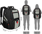 YOREPEK 18.4 Laptop Backpack, Large Backpacks with USB Charger Port, TSA Friendly Flight Approved Weekend Carry on Backpack with Luggage Strap for Men and Women, Grey