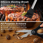 POLIGO 29 PCS BBQ Grill Accessories Stainless Steel BBQ Tools Grilling Tools Set with Storage Bag for Fathers Day Dads Birthday Presents - Camping Grill Utensils Set Ideal Grilling Gifts for Men Women