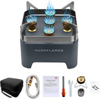 Portable Camping Stove, Powerful Gas Stove, Propane Camp Stove with Carrying Case, 30,000 BTU Small Propane Stove, Gas Burners for Cooking Outdoor Hiking Picnic BBQ