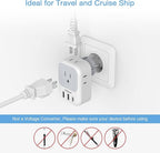 TESSAN 2 Pack Type E F Plug Adapter USB C, Germany France Power Adaptor with 3 USB Charger Ports, 4 AC Outlets Travel Plug for US to Europe EU Spain Iceland Korea Greece Russia German French