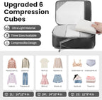 8 Set/6 Set/4 Set Compression Packing Cubes for Travel, Lightweight Vacation Travel Essentials, Travel Accessories for Suitcase Organizer Bags Set, Durable Luggage Organizer