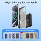 Magnetic Portable Charger for iPhone, 10800mAh 4-in-1 Wireless Power Bank with iWatch Charger, 25W PD Fast Charging Battery Pack with LCD Display for Magsafe,iPhone 16/15/14/13/12 Series,Apple Watch