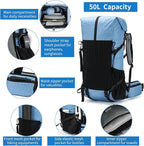 Hiking Backpack,40L to 50L Extra Large Capacity Hiking Bag,Internal Frame Camping Backpack,Upgraded X-PAC Lightweight Sport Daypack Travel Backpack Fit For Mountain Climbing Camping(Blue)