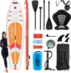 CYFIE 10'6''Inflatable Stand Up Paddle Board, Paddle Boards with Premium SUP Paddle Board Accessories, Removable Kayak Seat and Camera Mount for Yoga, Kayaking, Surf, Fishing