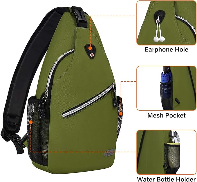 MOSISO Sling Backpack, Multipurpose Crossbody Shoulder Bag Travel Hiking Daypack