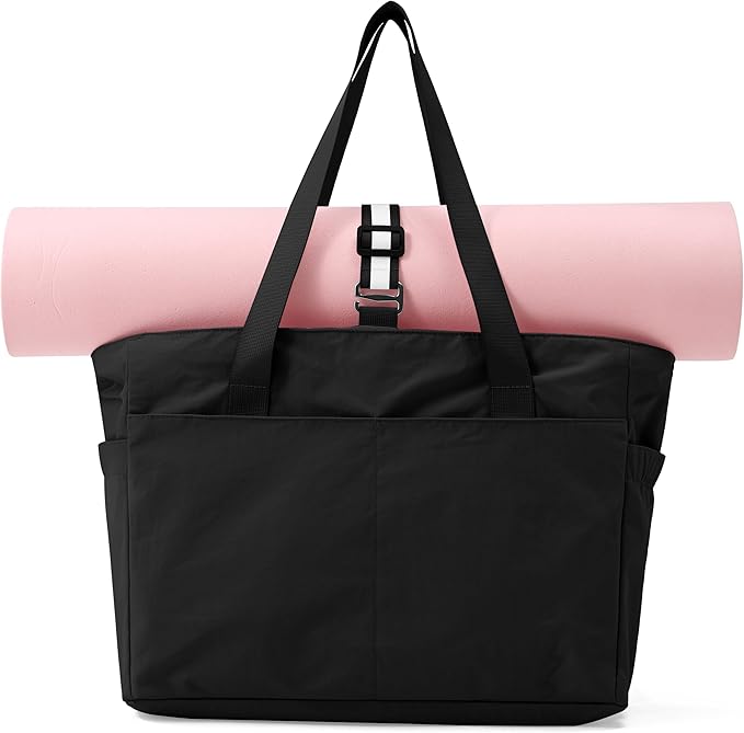 Women's Tote Bag with Zipper - Yoga Nurse Work Laptop Gym Dance Travel Diaper Bag with Compartments Multi Pocket