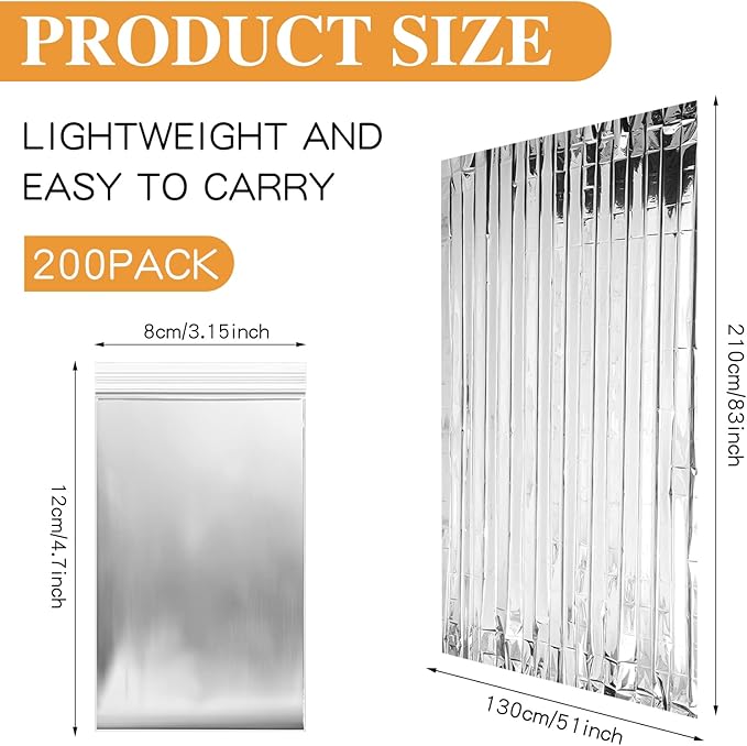 Macarrie Emergency Blanket Bulk Survival Thermal Silver Foil Reflective Blankets Pack for Cold Outdoors Camping Hiking First Aid Shelter Space Emergency Supplies Set