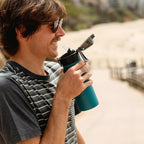 BJPKPK Insulated Water Bottle 14oz Stainless Steel Water Bottles With Straw And Carry Handle Double Wall Metal Thermo,Cherry Blossom