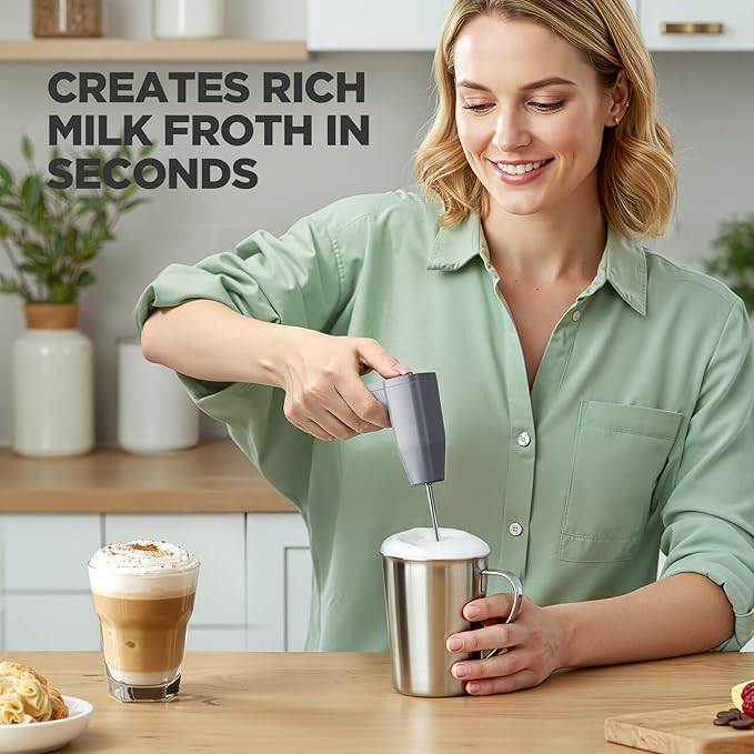 Tastyle Single Serve Coffee Maker with Built-in Detachable Milk Frother, Iced and Hot Coffee Machine for K Cup & Grounds, 40oz Removable Water Reservoir, 6 Cup Sizes, Fits 7.3" Travel Mug, Gray