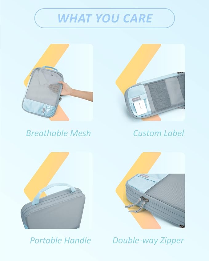 BAGSMART 6 Set /4 Set/2 Set Compression Packing Cubes for Travel, Lightweight Luggage Organizer Bags, Durable Space Saver Bags Travel Essentials