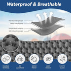 HiiPeak Double Sleeping Pad - Self Inflating 4" Extra-Thick for 2 Person with Pillow Built-in Foot Pump Inflatable Sleeping Mat for Backpacking, Hiking, Traveling, Tent, Portable Camping Mat