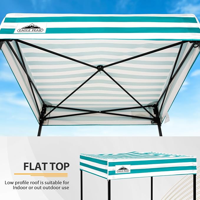 EAGLE PEAK Flex Compact 4x4 Pop-up Canopy Changing Room, Portable Privacy Dressing Room for Indoor Fashion Photoshoots, Camping, or Pool, White/Light Blue
