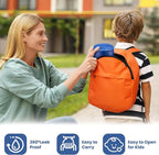 14oz Insulated Vacuum Food Jar with Buckle Lid,Soup Thermo for Hot Food Kids,Wide Mouth Leakproof Stainless Steel Lunch Container with Spoon-Light Blue