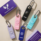Rechargeable Personal Safety Alarm, 130dB Emergency Siren with LED Flashlight, Portable Keychain for Women, Kids, Elderly, Night Running & Travel (Baby Pink)
