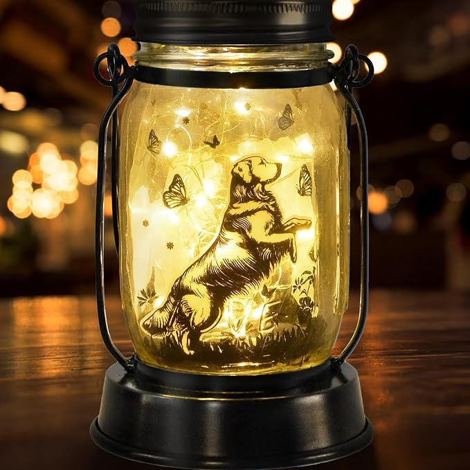 kyoryuger Pyrenees Gifts for Women/Men Pyrenees Dog Solar Lanterns Mom Birthday Dog Lovers Lantern Pet Loss Pet Memorial Lights Solar Garden Decoration for Yard, Patio,Backyard,Porch Torches Light