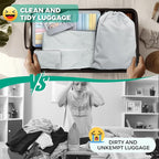 Compression Packing Cubes for Travel Expandable Mesh Packing Organizer Waterproof Portable Luggage Organizer Business Vacation Luggage Organizer-Gray 8 Pcs