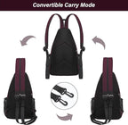 MOSISO Sling Backpack Travel Hiking Daypack, Crossbody Convertible Sling Bag with Front Pocket One Shoulder Chest Bag