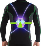 LED Reflective Running Vest Lights for Runners, Running Lights with Front Light, Safety USB Rechargeable Reflective Night Lights For Men/Women Running Walking Cycling, Three Light Modes with 7 Colors