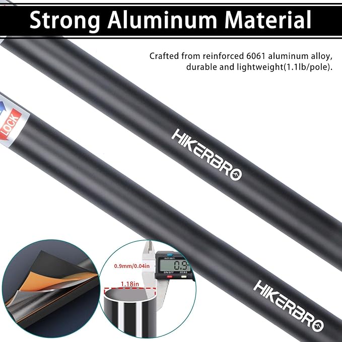 Telescoping Tarp Poles, Heavy Duty 7.67ft Aluminum Tent Poles for Tarp with Rubber Cap, Portable Set of 4 Adjustable Poles for Camping, Awning, Sun Shade, Free Carry Pouch