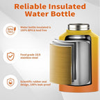 WATERSY 1 Gallon Water Bottle Insulated(Cold for 48 Hrs),BPA Free&Leak Proof,128oz Stainless Steel Water Jug,Big thermo,Large Water Bottle with Handle for Gym,Hiking,Camping&Travel,Gradual Yellow