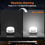 LED Camping Lantern Rechargeable 1400LM, Up to 420H Running Time Camping Tent RGB Light, 10400mAh Emergency Hanging Light for Hurricane, Power Outages, Home, Hiking, White