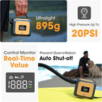 Zetta 138 SUP Pump 20PSI High Pressure Paddle Board Pump Quick Portable SUP Air Pump,Auto-Off &12V DC Car,6 Nozzles for for Inflatable Stand up Paddle Boards,Boats,Inflators