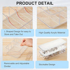Tatuo 1 Pcs Cable Organizer Box with Wire Ties, Plastic Cord Storage Box with Lid, Electronics Organizer for Home Office Desk Organizers and Accessories (Clear,White)