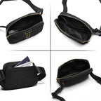 Gitus Belt Bag Fanny Pack Crossbody Bags with Initial Letter Patch Gifts for Wife Older Women Mother Coworker Bridesmaid Anniversary Travel Gifts Beach Gifts (Black-T)