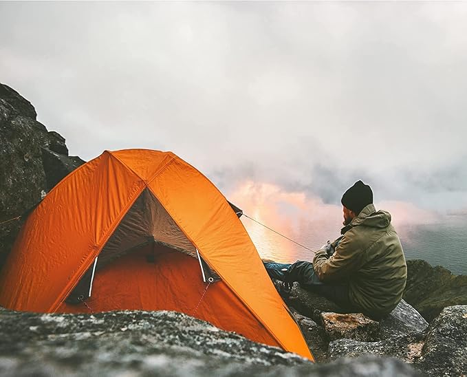 Vaverto Rusty Orange Travel and Camping Pillow - Compressible Medium Firm Memory Foam, Viscose Made from Bamboo Cover, Machine Washable, Ideal for Backpacking, Airplane, Car Travel